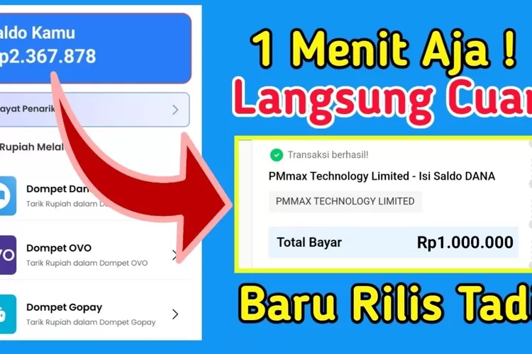 Gila! Cuma Main HP, Bisa Dapat Saldo DANA Rp1 Juta Setiap Hari! Begini Caranya!