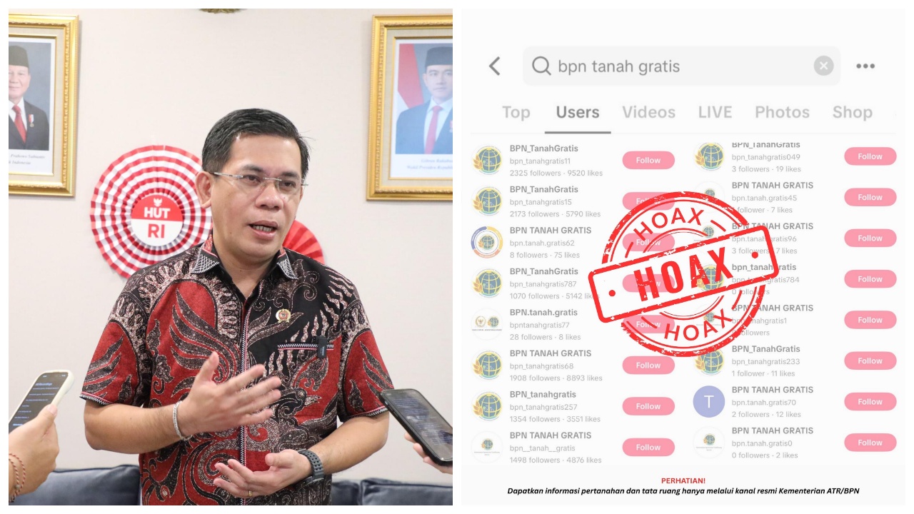 ATR/BPN Tegaskan: Tak Ada Program “BPN Tanah Gratis”, Waspadai Akun Palsu di Medsos