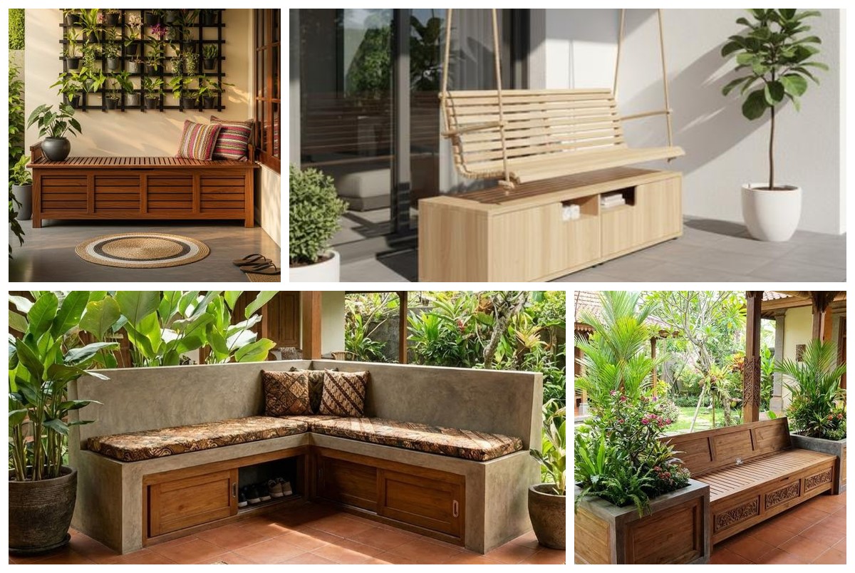Teras Kecil Jadi Super Fungsional! 10 Model Bangku Storage yang Hemat Ruang dan Estetik