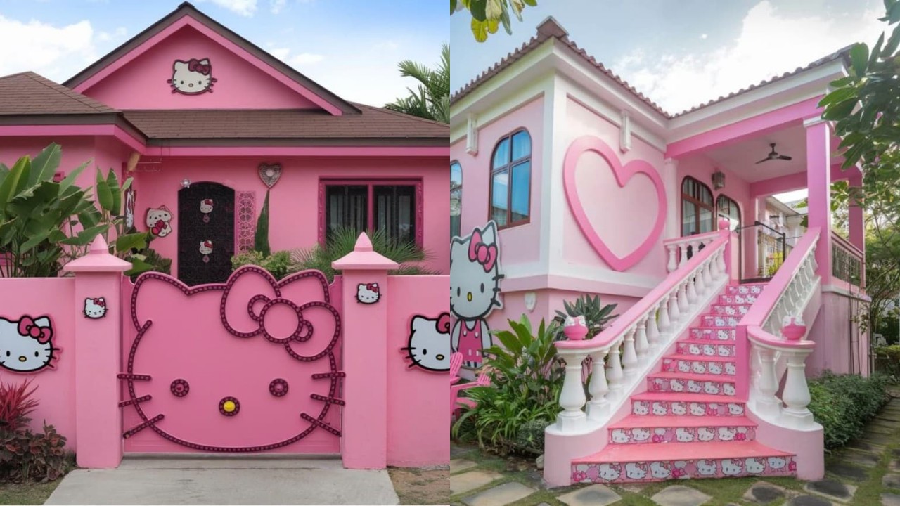 Desain Rumah Hello Kitty Bernuansa Pink yang Manis dan Ceria!