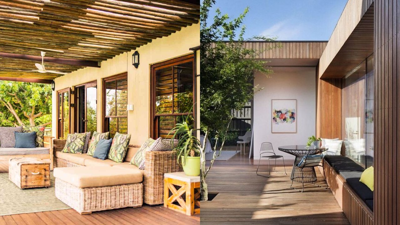 8 Desain Teras Rumah Minimalis dengan Kursi Kayu Panjang, Simpel tapi Bikin Betah!