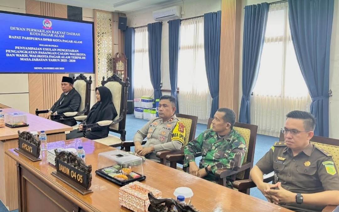 Waka Polres Pagar Alam Hadiri Paripurna Penetapan Walikota Pagar Alam Terpilih