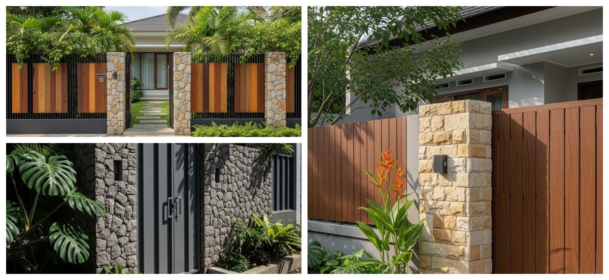 Inspirasi Pagar Rumah Modern: 8 Kombinasi Besi Hollow dan Batu Alam