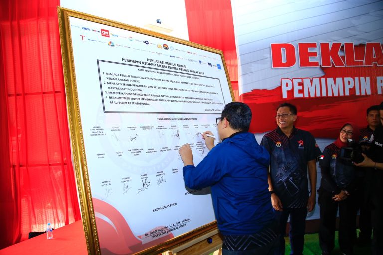 Polri, Dewan Pers, dan Pimpinan Media Kompak Deklarasikan Pemilu 2024 Damai 