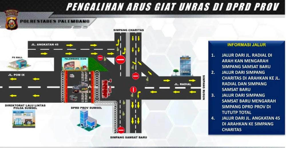 Ada Unjuk Rasa Mahasiswa Hari Ini, Hindari Simpang 5 DPRD Provinsi Sumsel