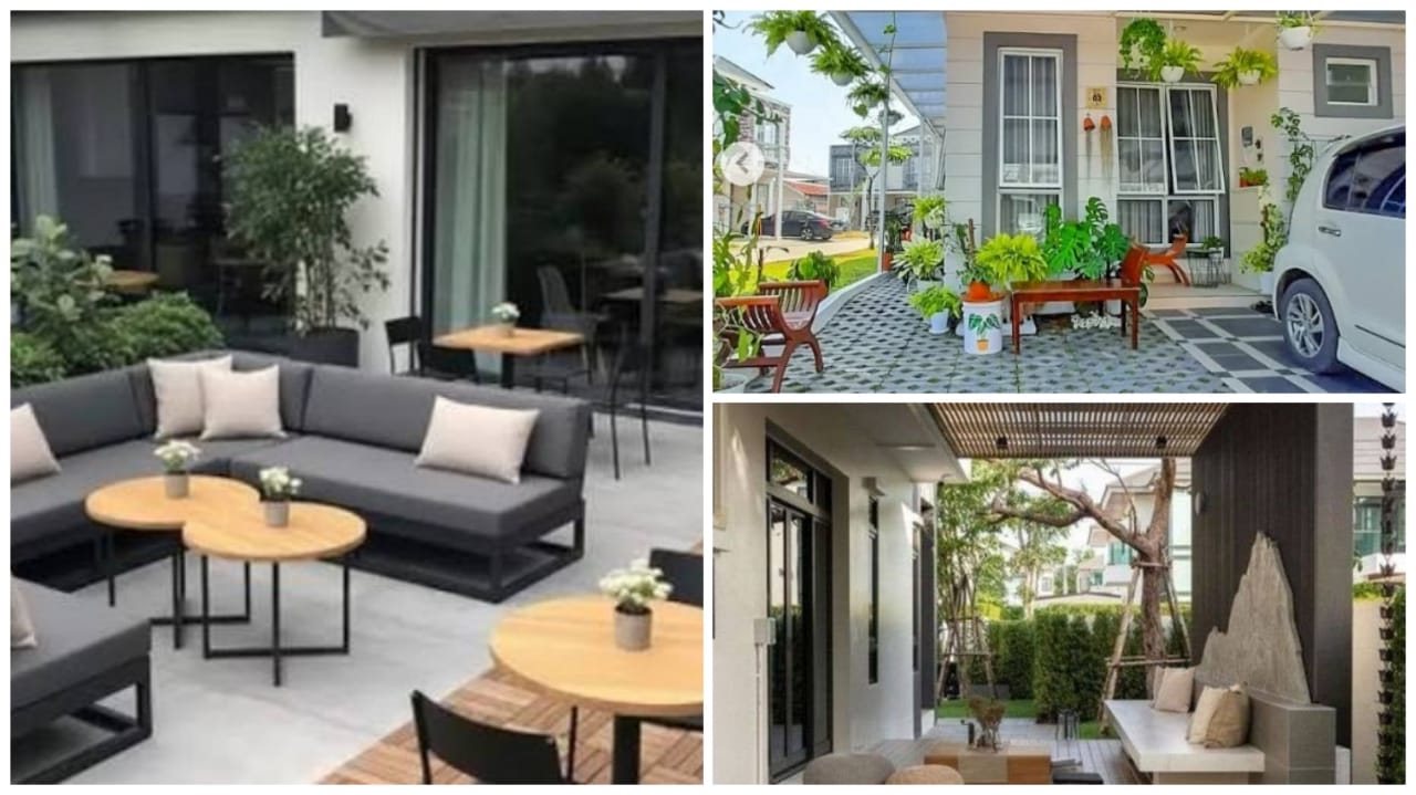 12 Ide Teras Cantik Tanpa Pagar yang Bikin Rumah Tetap Privat Meski Dekat Jalan