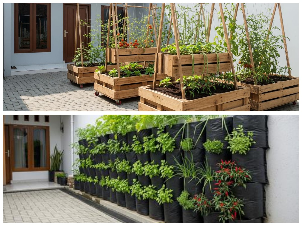 8 Ide Kebun Sayur di Atas Paving: Tetap Subur, Estetik, dan Bebas Lumpur Meski Lahan Terbatas!