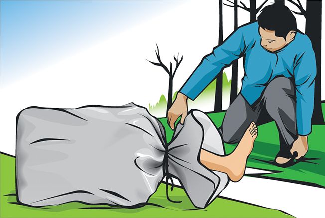 Reka Adegan Mayat dalam Karung