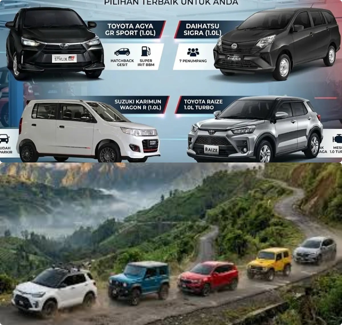  5 Mobil 1000cc Berkualitas dan Siap Menanjak, Harga Selevel Sepeda Motor Matic