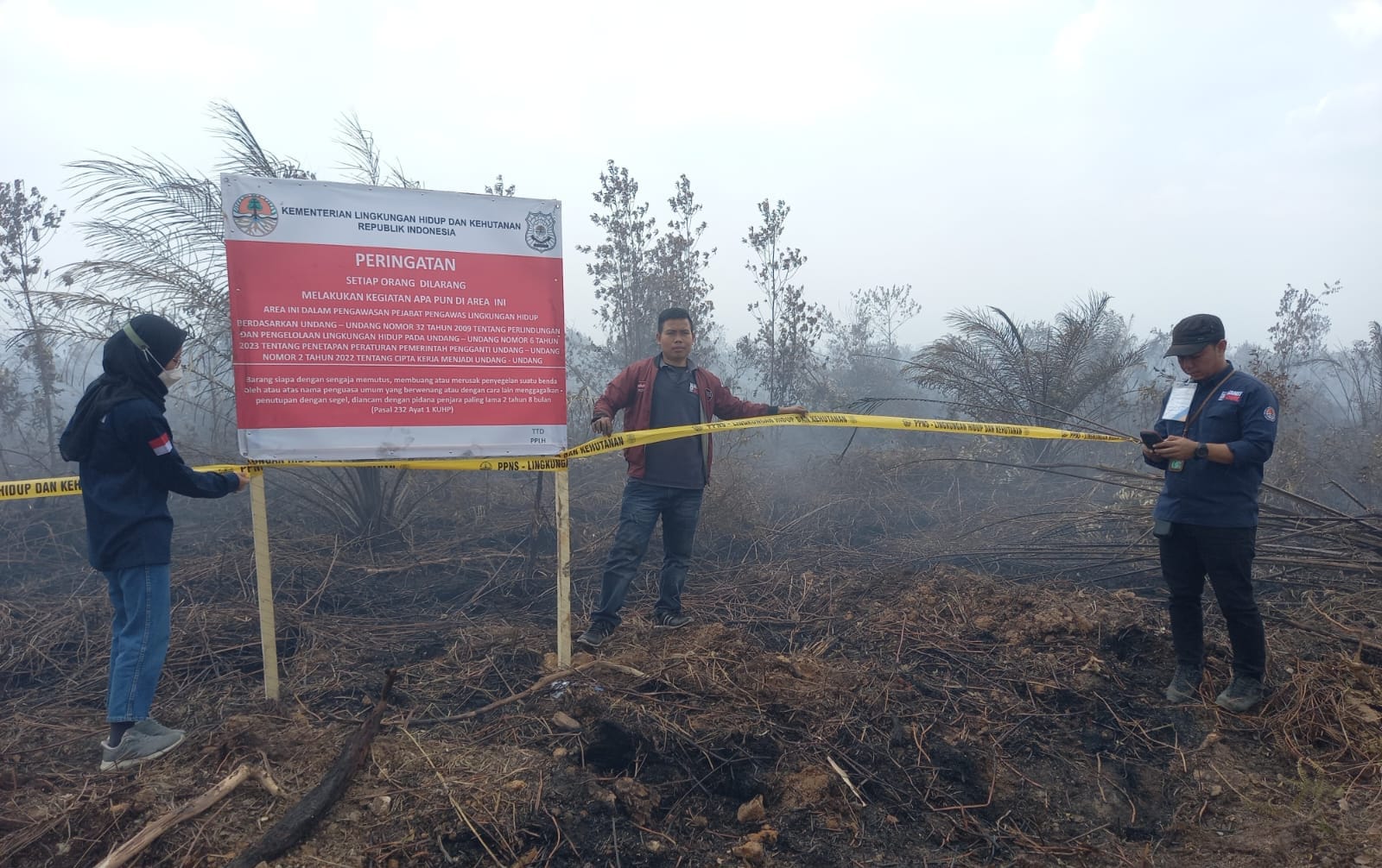 Ribuan Hektar Lahan Perusahaan yang Terbakar di Sumsel di Segel KLHK