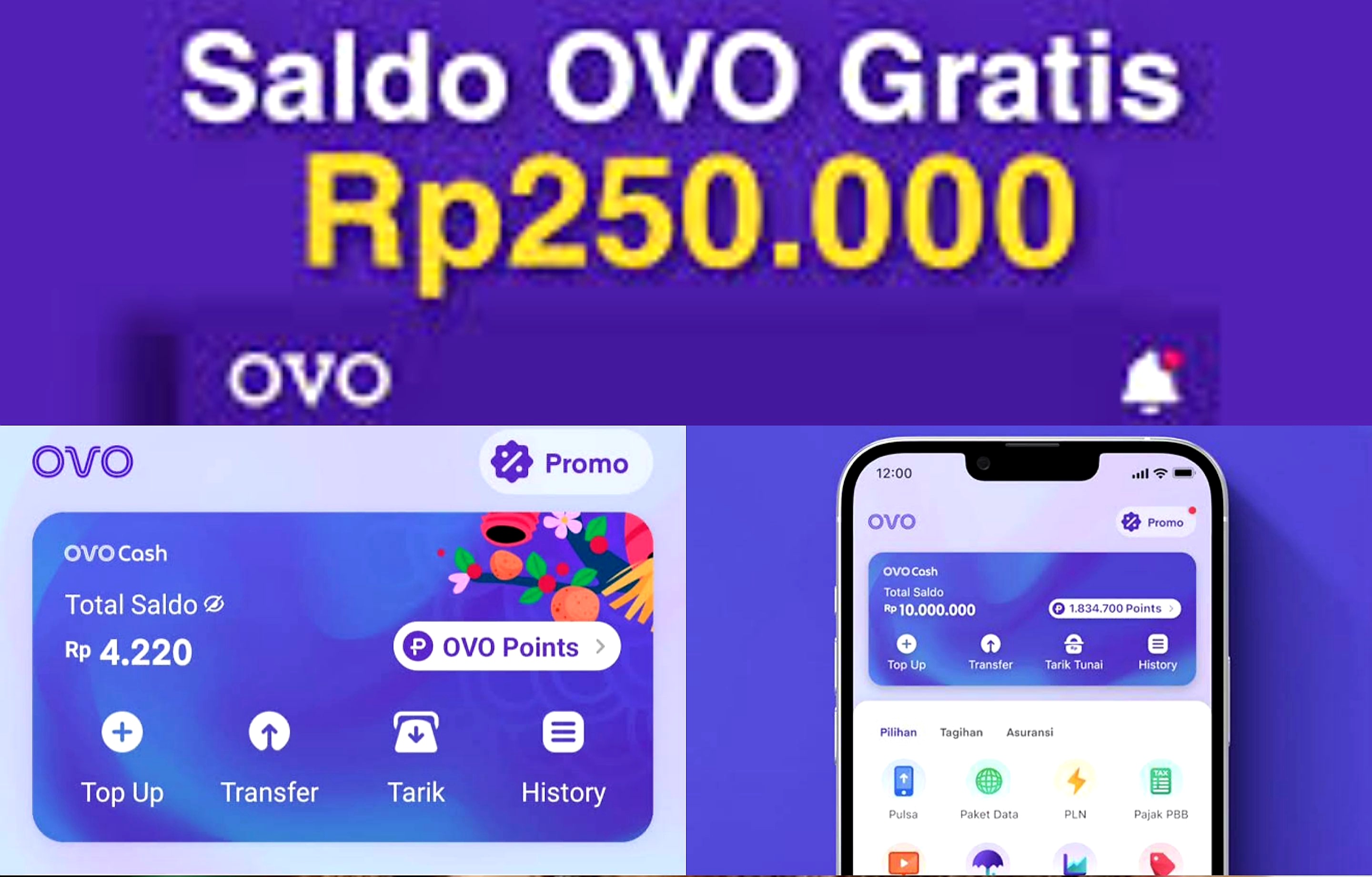 Mau Saldo OVO Gratis Rp 250 Ribu, Benarkah? Cuma Sekali Klik Bisa Dapatkan?