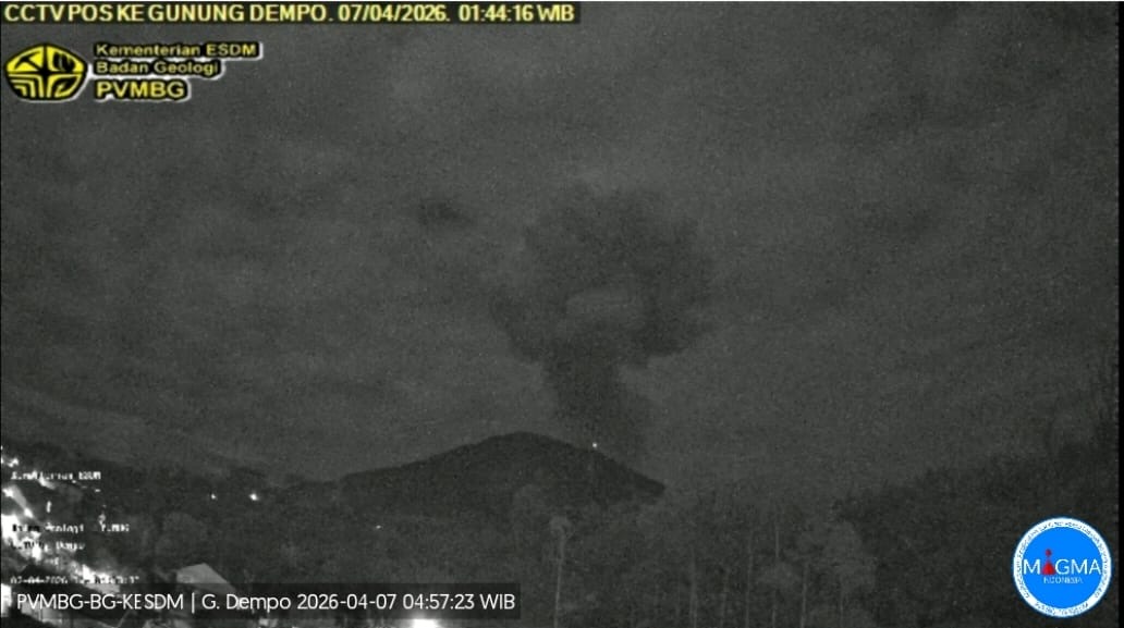 Gunung Dempo Erupsi Dini Hari, Kolom Abu Capai 2.500 Meter