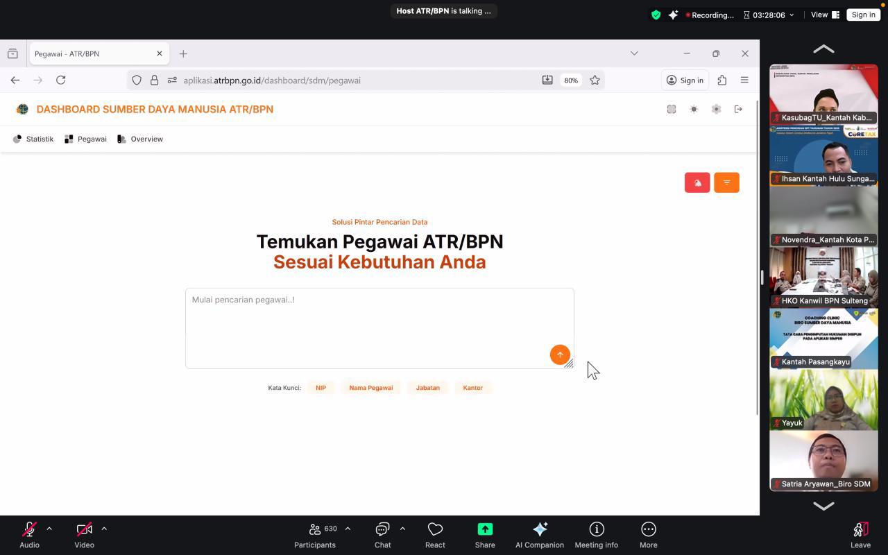 ATR/BPN Luncurkan Dashboard SDM, Mutasi dan Promosi Kini Lebih Cepat dan Transparan