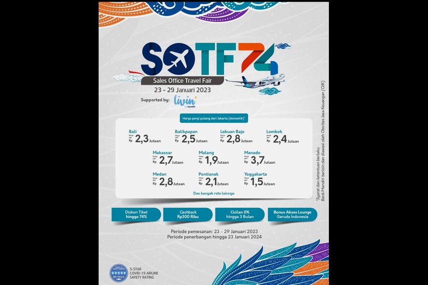 Garuda Indonesia Gelar SOFT 2023, Garuda : Dapatkan Berbagai Penawaran Menarik