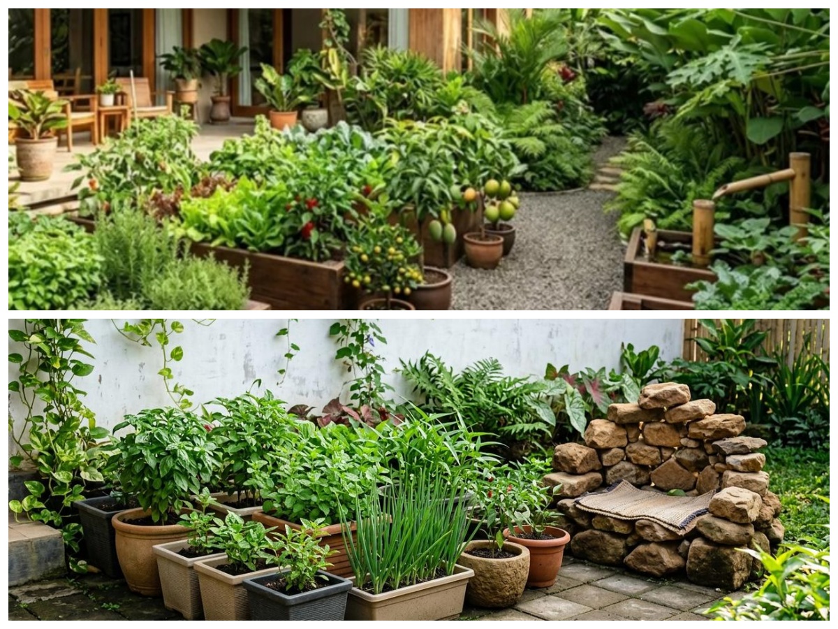 5 Desain Kebun Pangan Tropis di Rumah, Solusi Sejuk, Hemat, dan Panen Setiap Hari