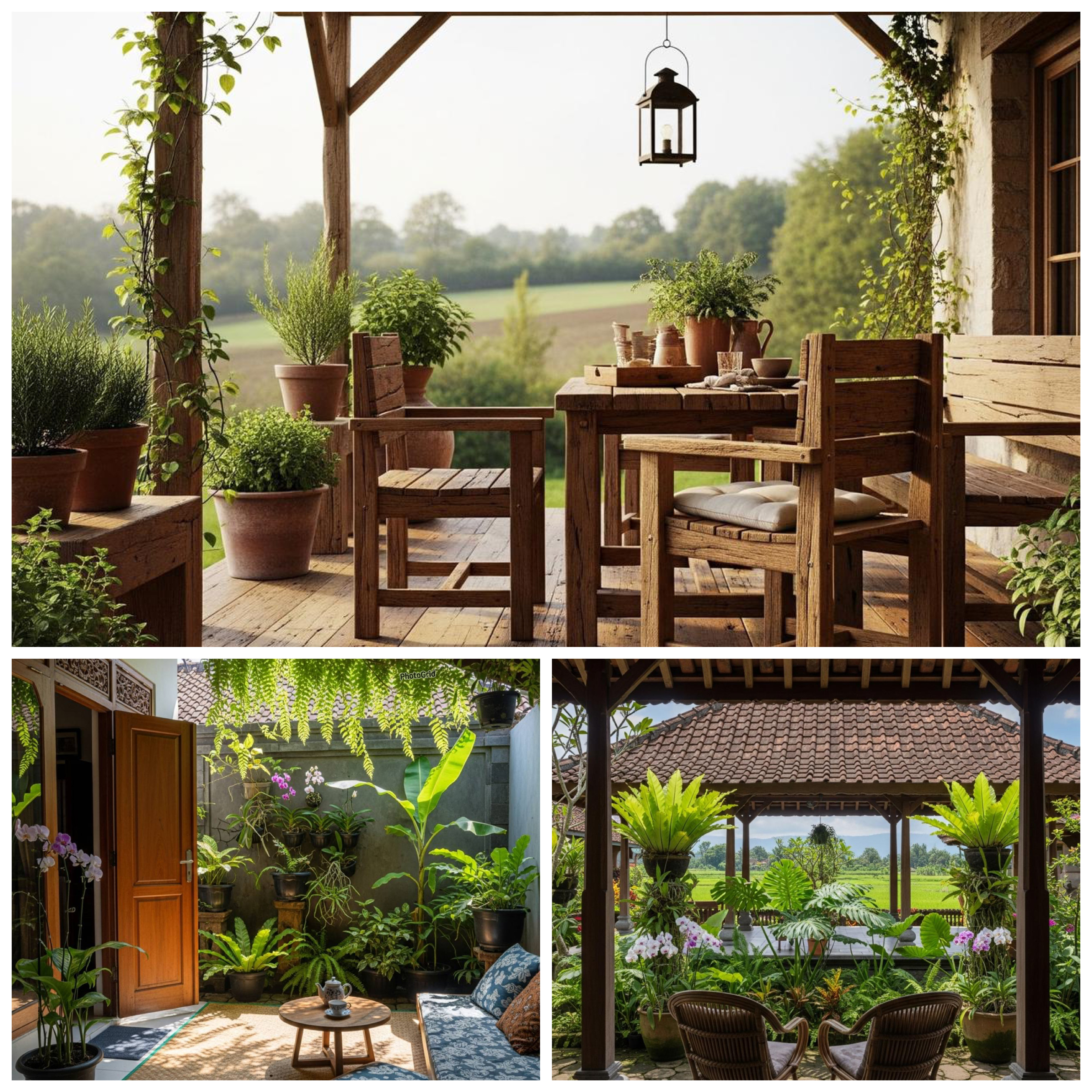 Teras Rumah Kampung Makin Adem! 7 Ide dengan Pohon Rindang dan Kursi Kayu yang Estetik!