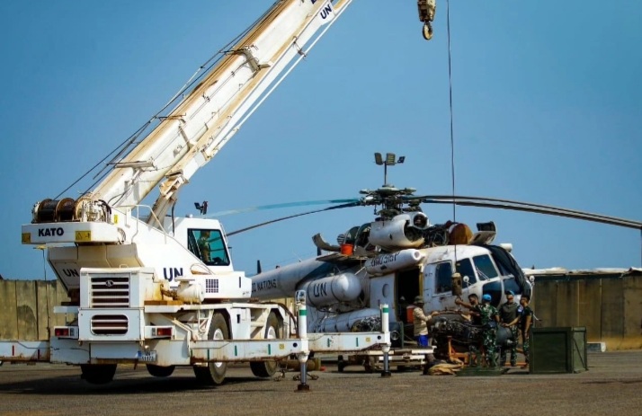 Luar Biasa Satgas Kizi TNI Konga, Bantu Proses Maintenance Helikopter Pakistan Aviation