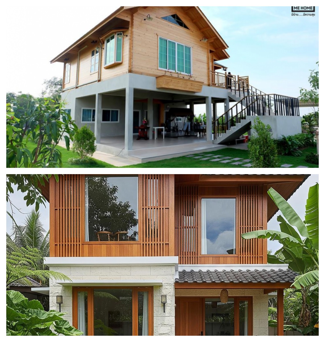 Inspirasi Rumah 2 Lantai Setengah Papan, Setengah Tembok dengan Sentuhan Tradisional yang Hangat