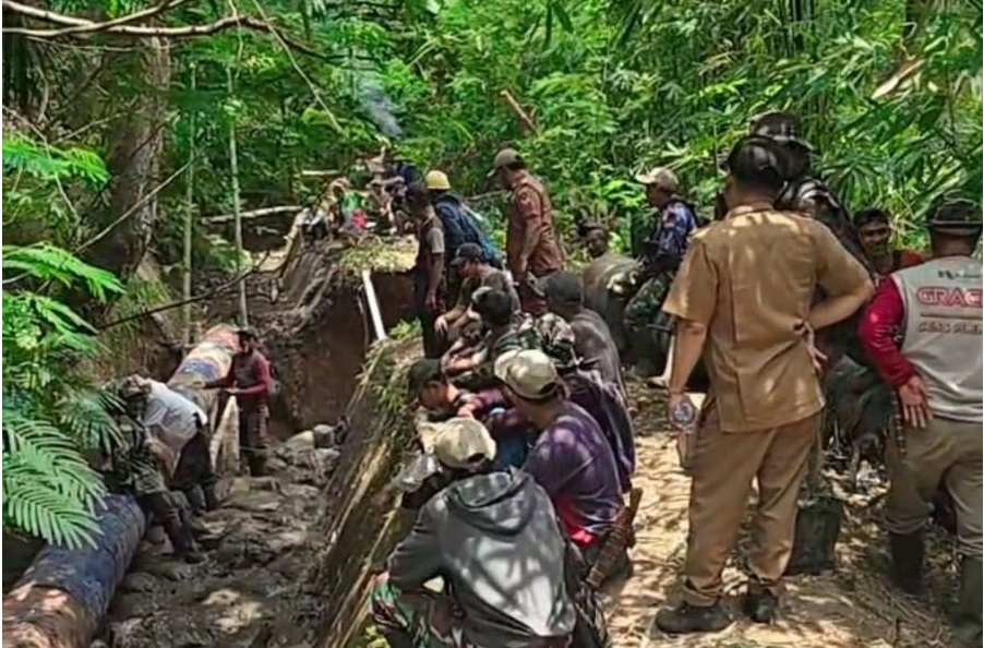 Irigasi Jemair Patah Ditimibun Longsor, Petani Pagar Alam Desak PUPR Segera Perbaiki
