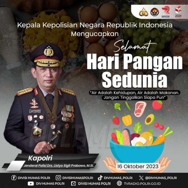 Kapolri Sambut Hari Pangan Sedunia: Air adalah Kehidupan, Air adalah Makanan