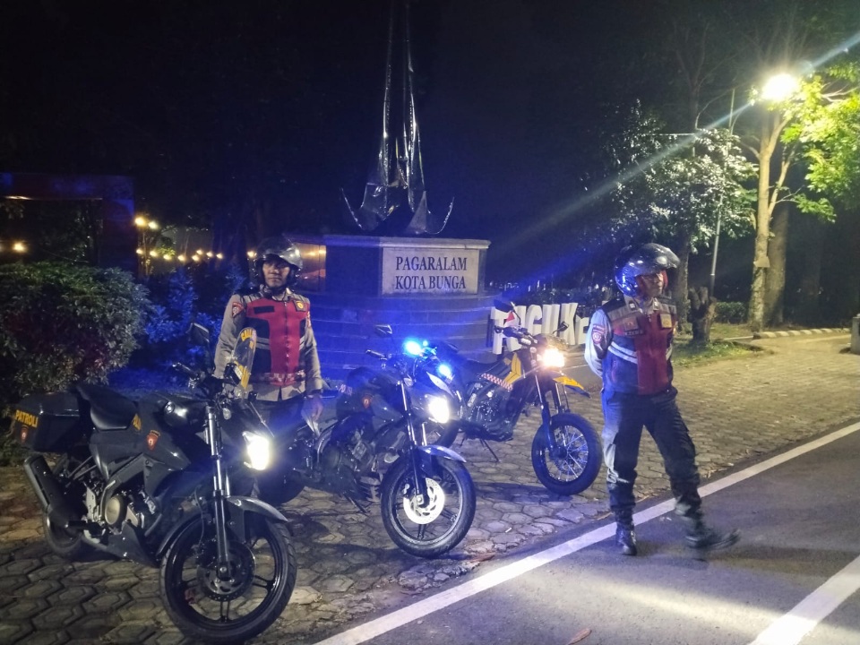 Jaga Kondusifitas Libur Weekend, Polres Pagar Alam Patroli Malam Hingga Subuh