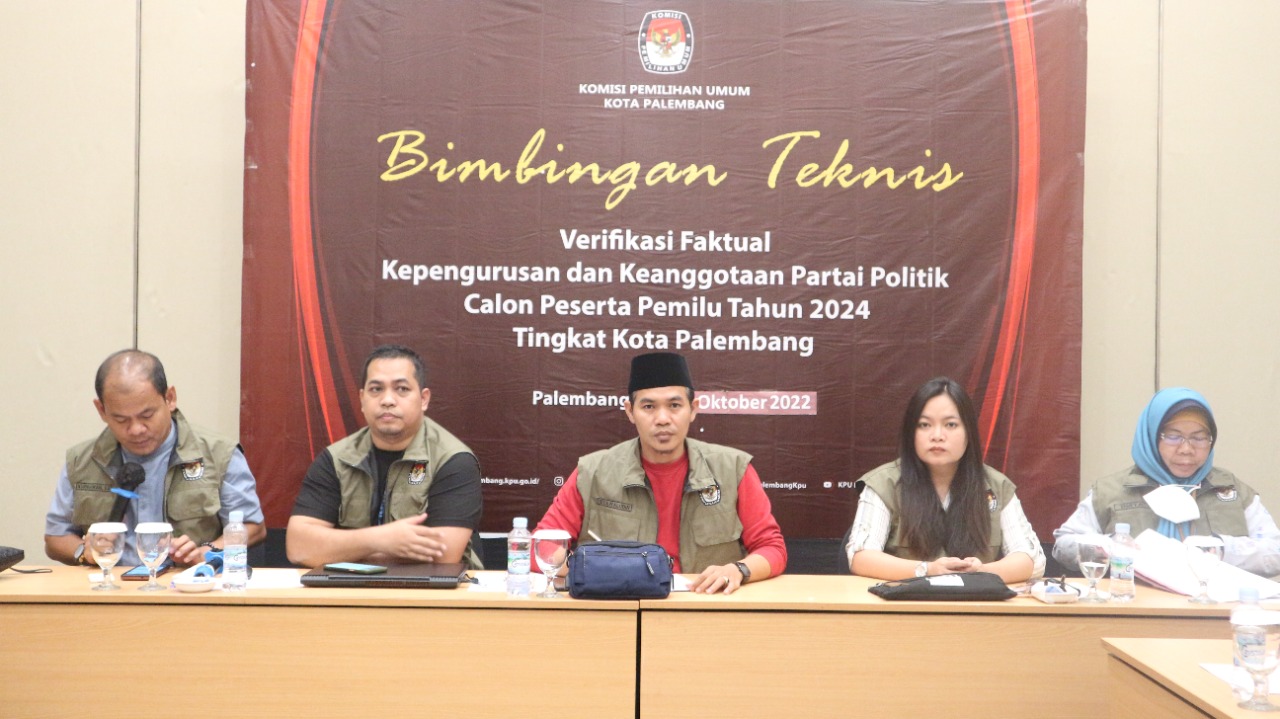 KPU Palembang Lakukan Verifikasi Faktual Kepengurusan 9 Partai Calon Peserta Pemilu 2024