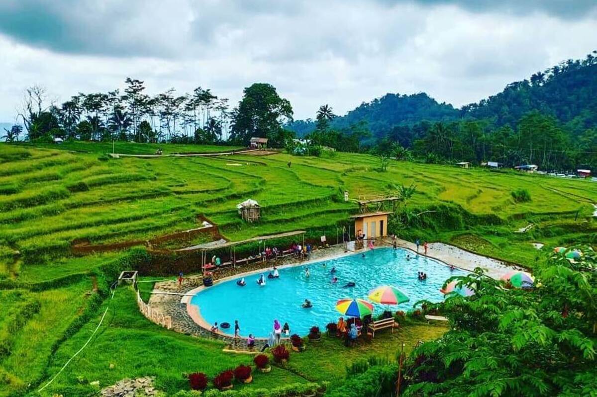 Wisata Pagubugan Melung, Nikmati Berenang di Tengah Keindahan Sawah, Cek Lengkapnya Disini!