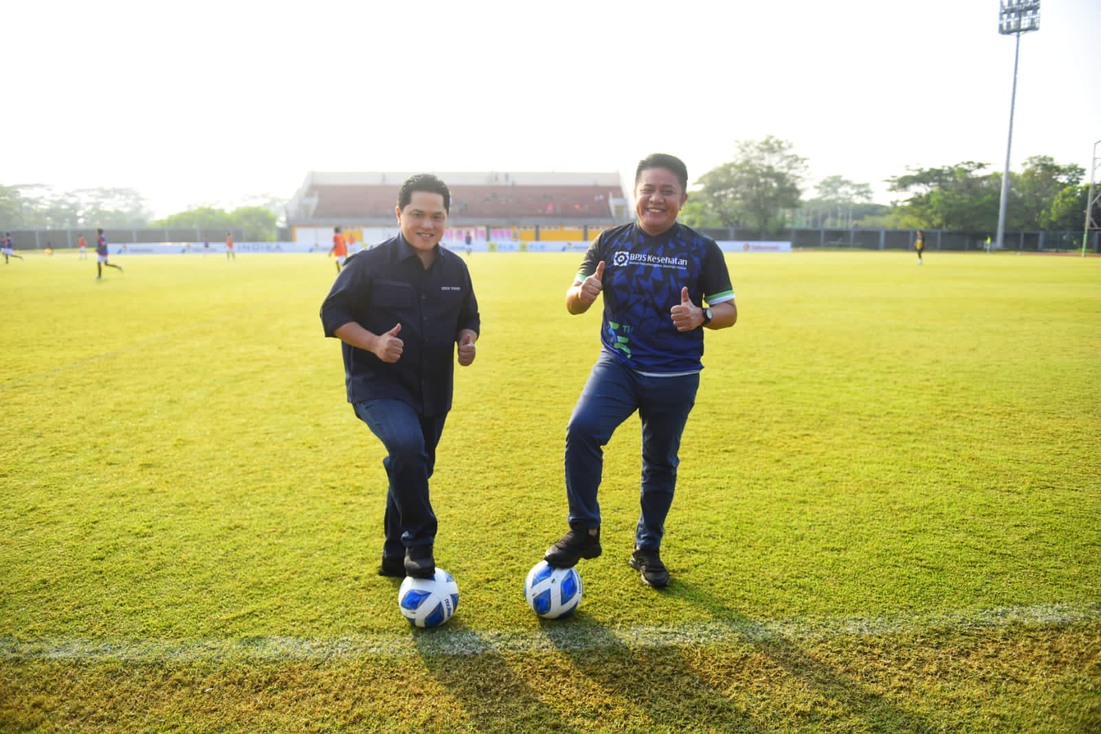  Herman Deru Dampingi Erick Tohir Pantau Seleksi Pemain Sepakbola Timnas Piala Dunia U17 di Palembang