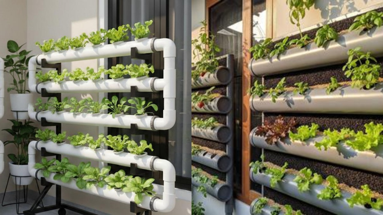 Inspirasi Desain Kebun Sayur Teras Pakai Pipa PVC yang Praktis dan Estetik!