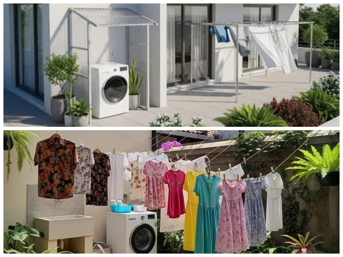 Solusi Praktis! 9 Ide Menyembunyikan Jemuran di Laundry Kecil Tetap ...