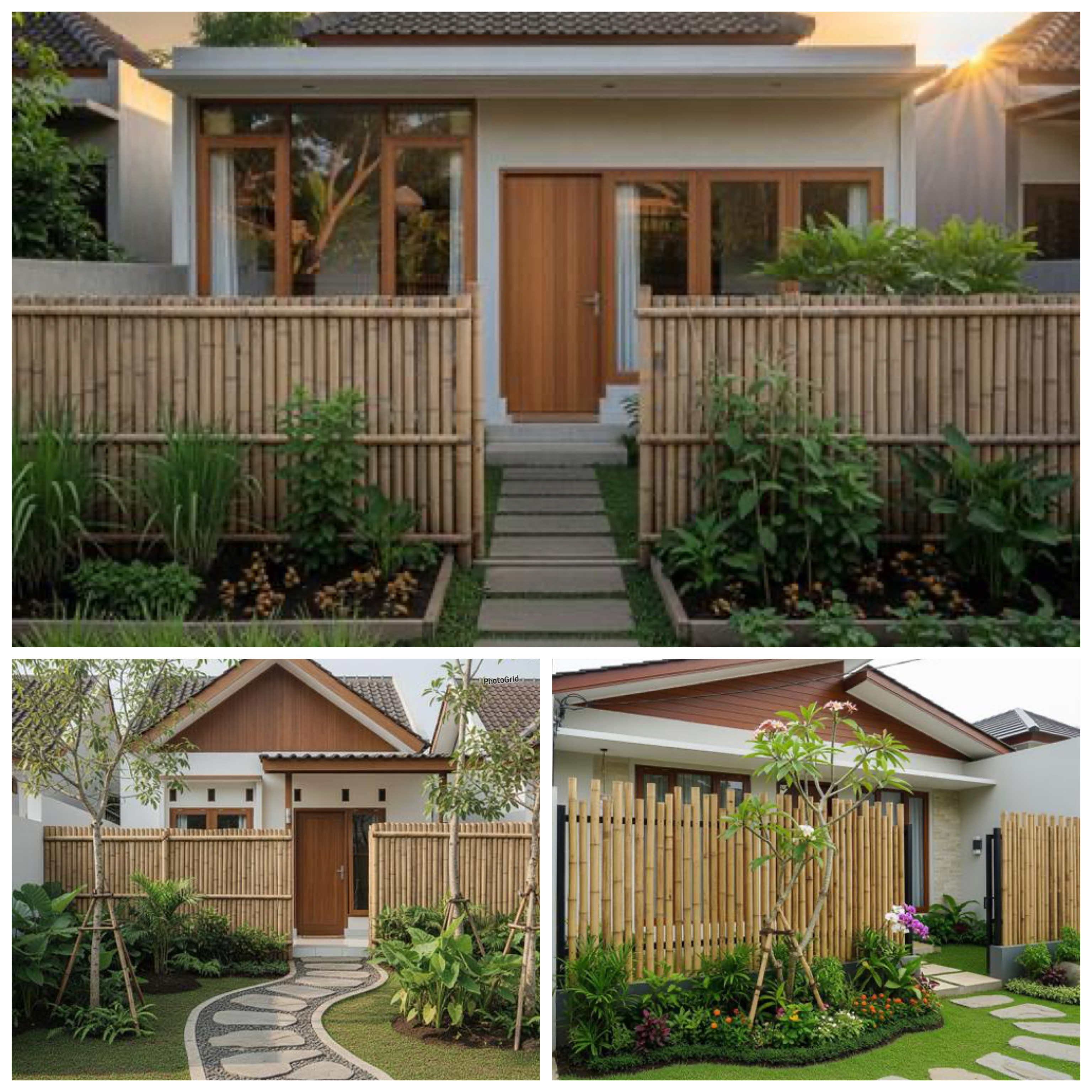9 Ide Taman Rumah dengan Pagar Bambu dan Jalan Setapak Batu Alam yang Bikin Halaman Terlihat Lebih Estetik!