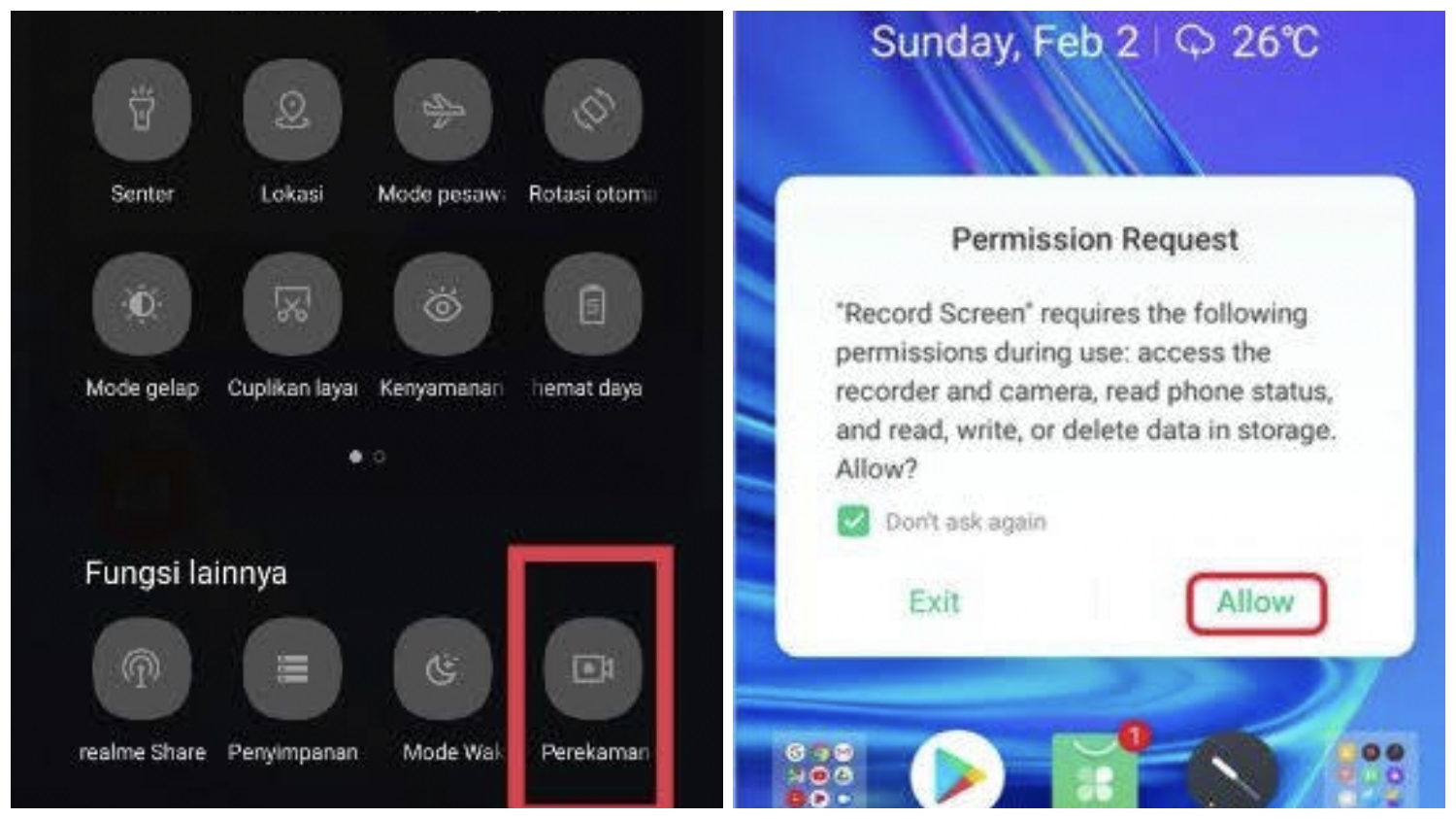 Screen Recorder di HP Realme, Praktis dan Cepat Lewat Quick Settings