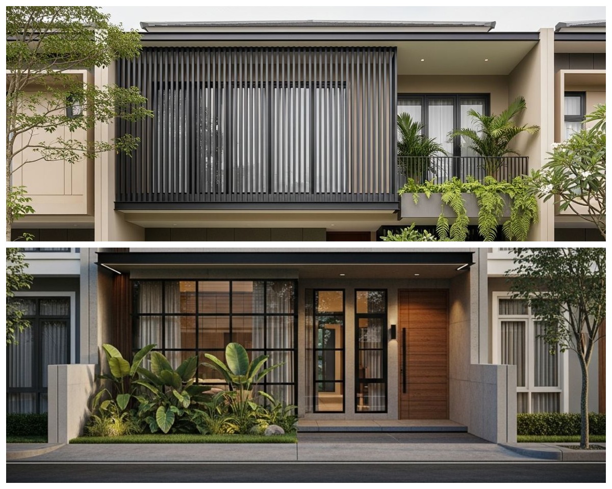5 Inspirasi Desain Fasad Rumah 2 Lantai Lebar 6 Meter yang Proporsional dan Estetik