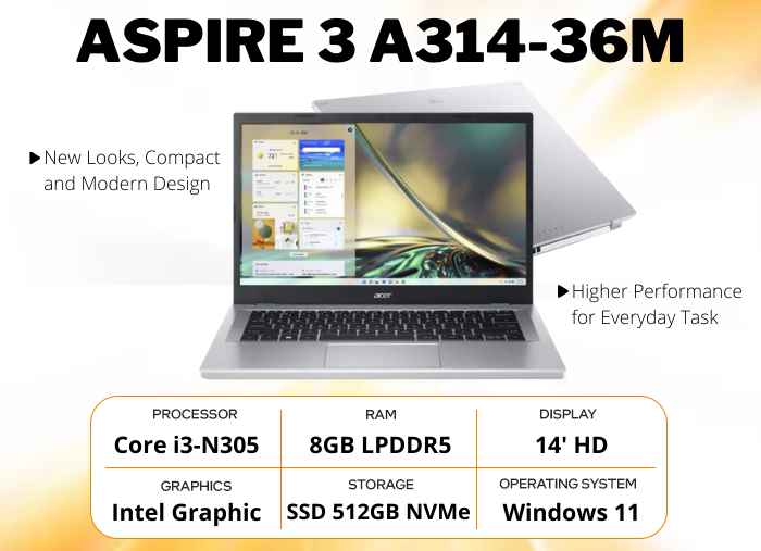 Review Terbaru Acer Aspire 3 Slim (A314-36M) - Desain Premium dan Performa Unggulan