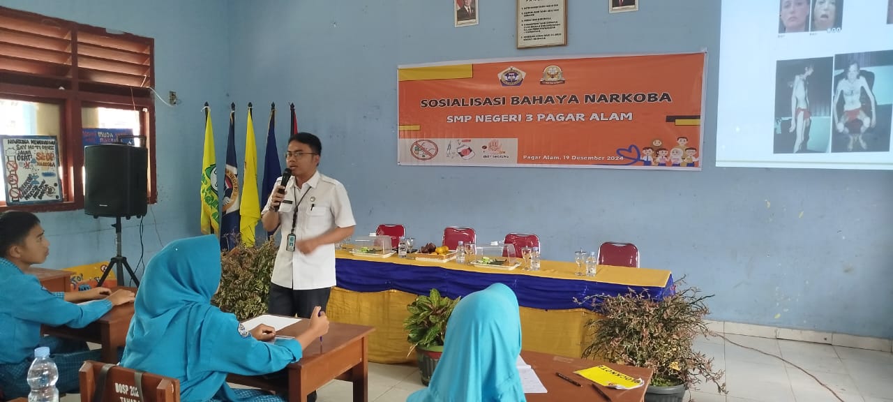 Edukasi Sejak Dini, Siswa Siswi SMP Negeri 3 Pagar Alam Diberi Pemahaman Bahaya Narkoba