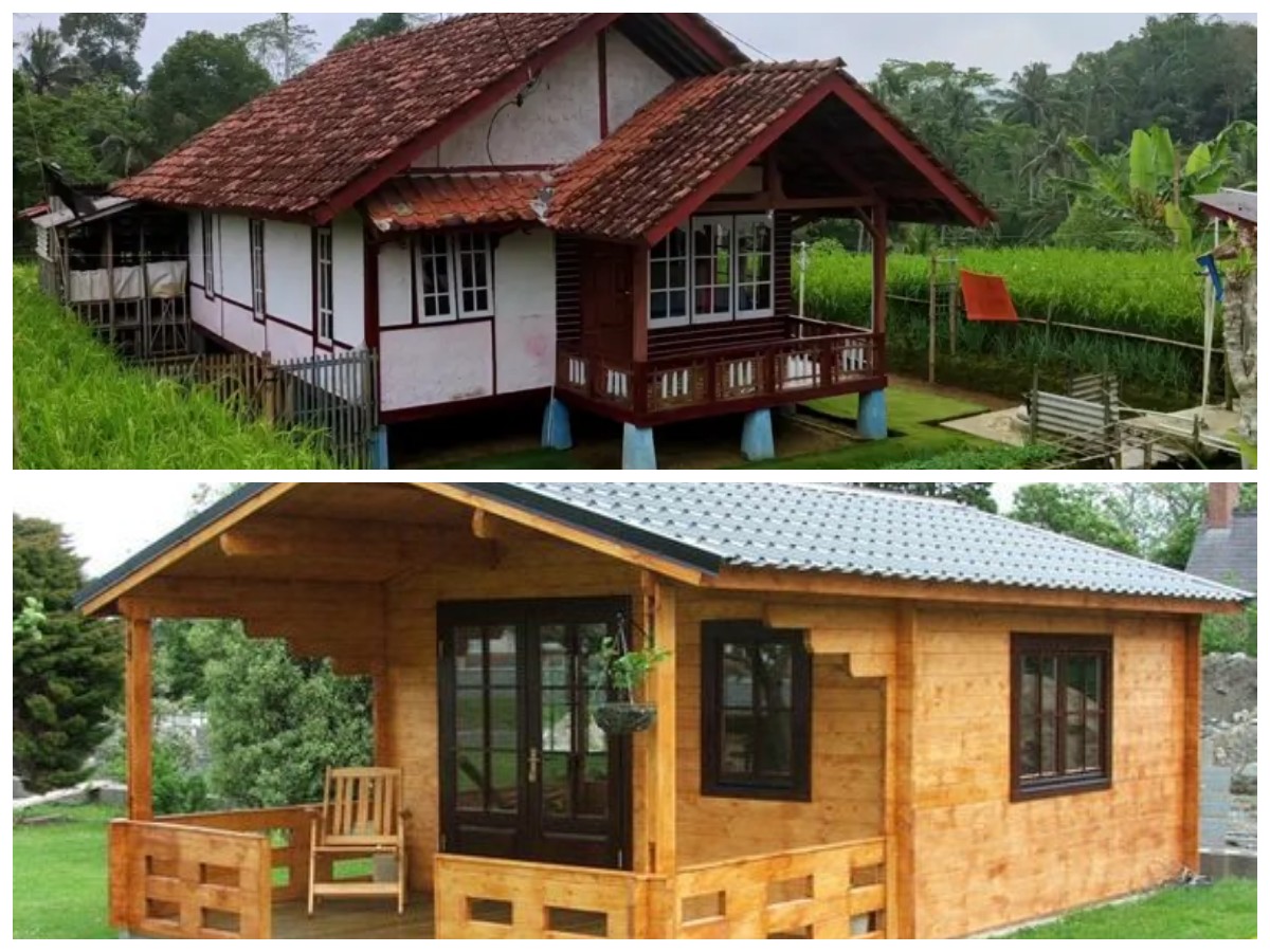 Hunian Kayu Sederhana di Kampung, Desain Minimalis dengan Sentuhan Kebun Mini