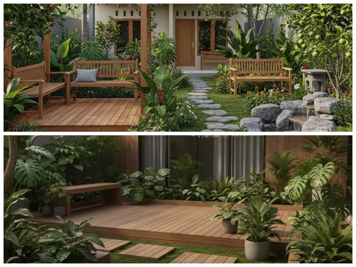 Konsep Kebun Minimalis Bernuansa Kayu, Perpaduan Natural dan Estetika yang Menawan