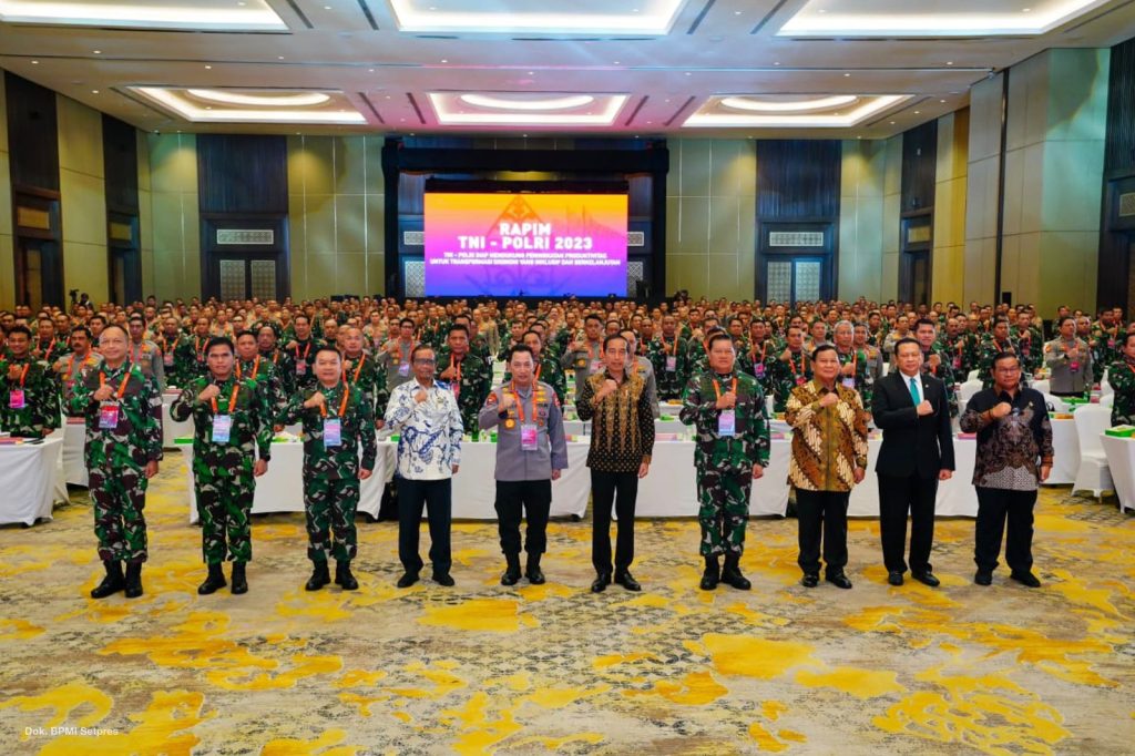 Dibuka Oleh Presiden Joko Widodo,Menhan Hadiri Rapim TNI-Polri 2023