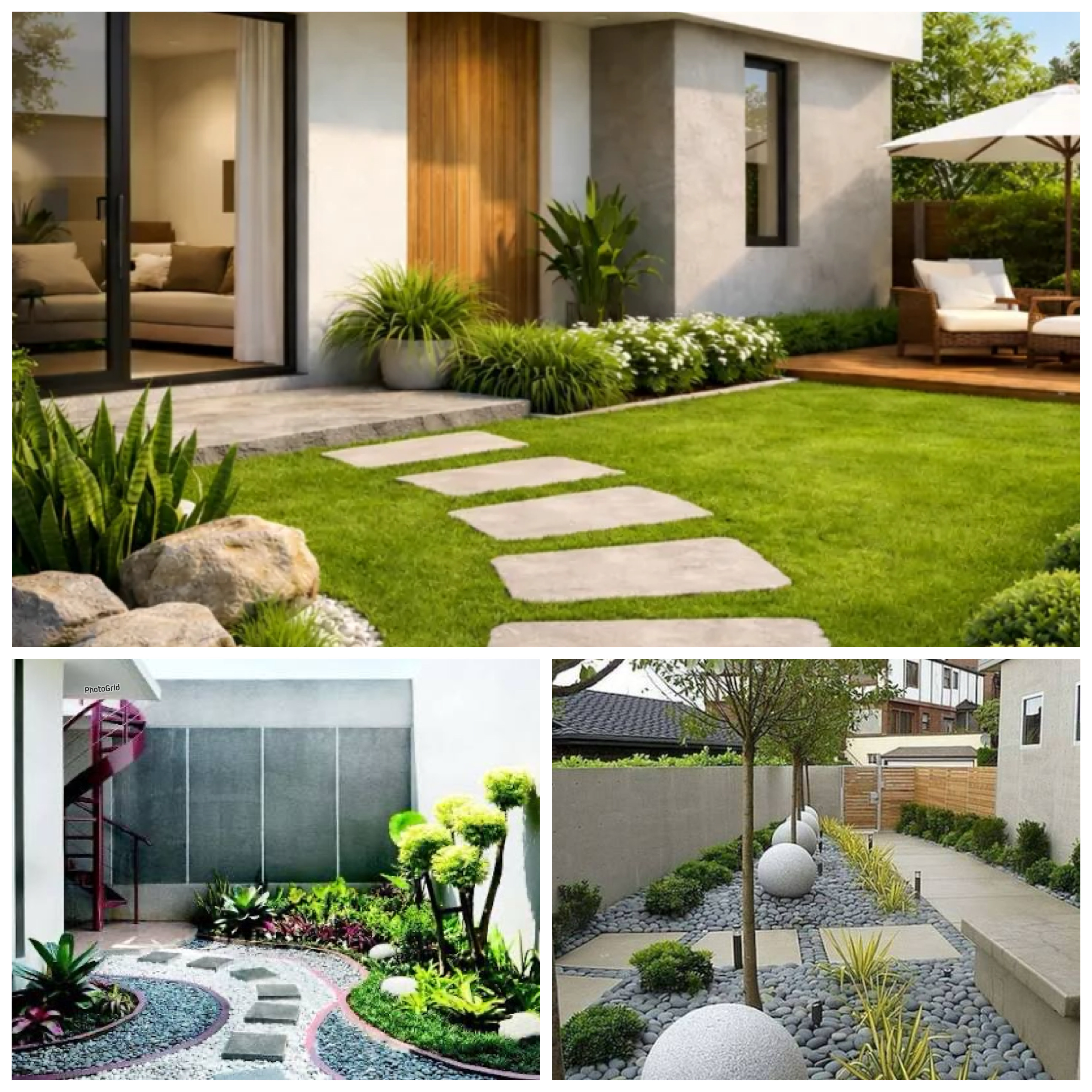 Halaman Depan Rumah Minimalis Terlihat Adem, Ini 4 Kombinasi Rumput dan Batu Alam yang Menawan!