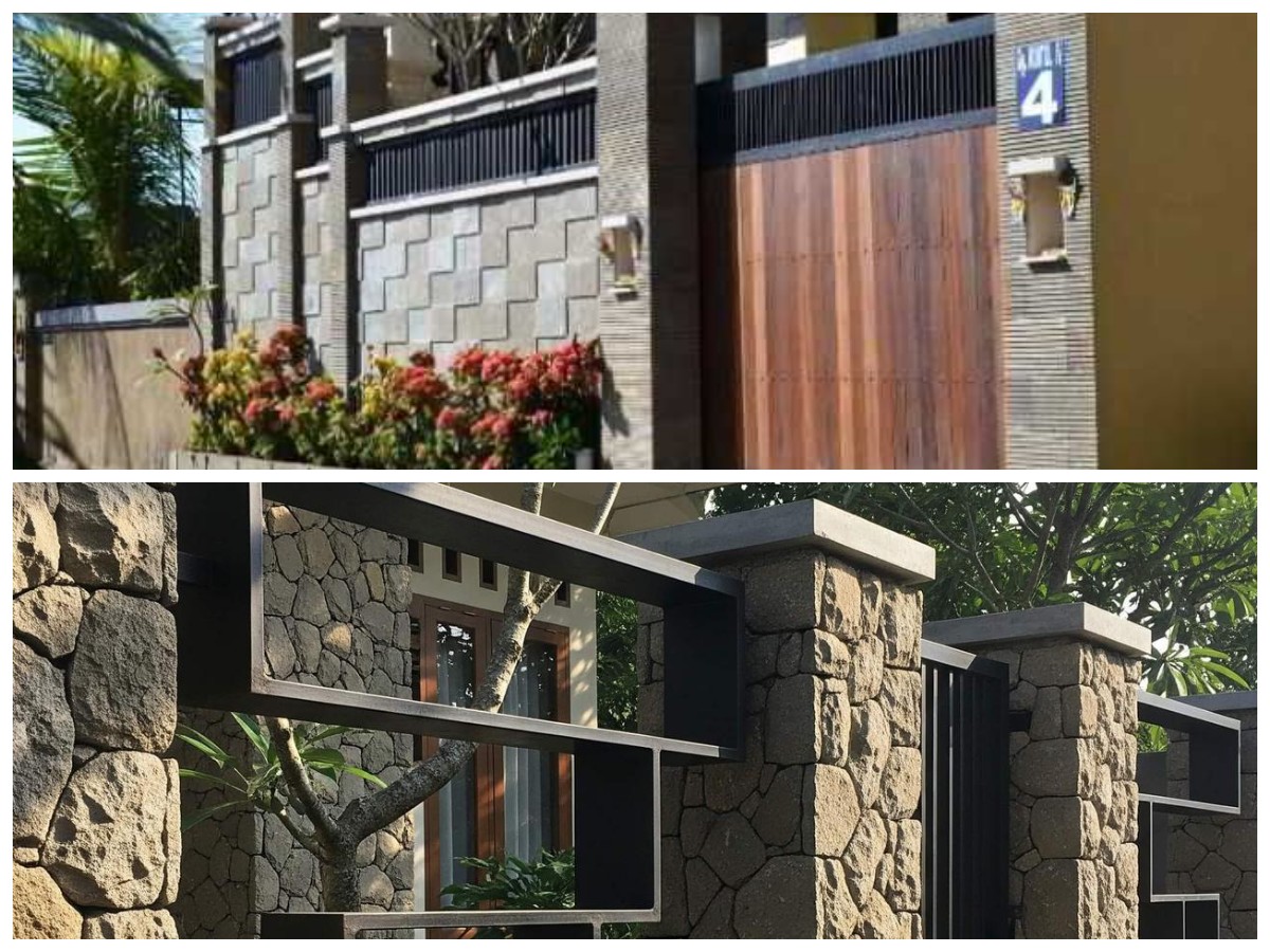 Inspirasi Pagar Besi Kombinasi Batu Alam Andesit, Hunian 2026 Terlihat Lebih Eksklusif