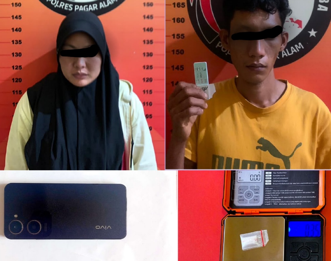 Simpan Sepaket Sabu, Pasutri Ini Diringkus Satresnarkoba Polres Pagar Alam