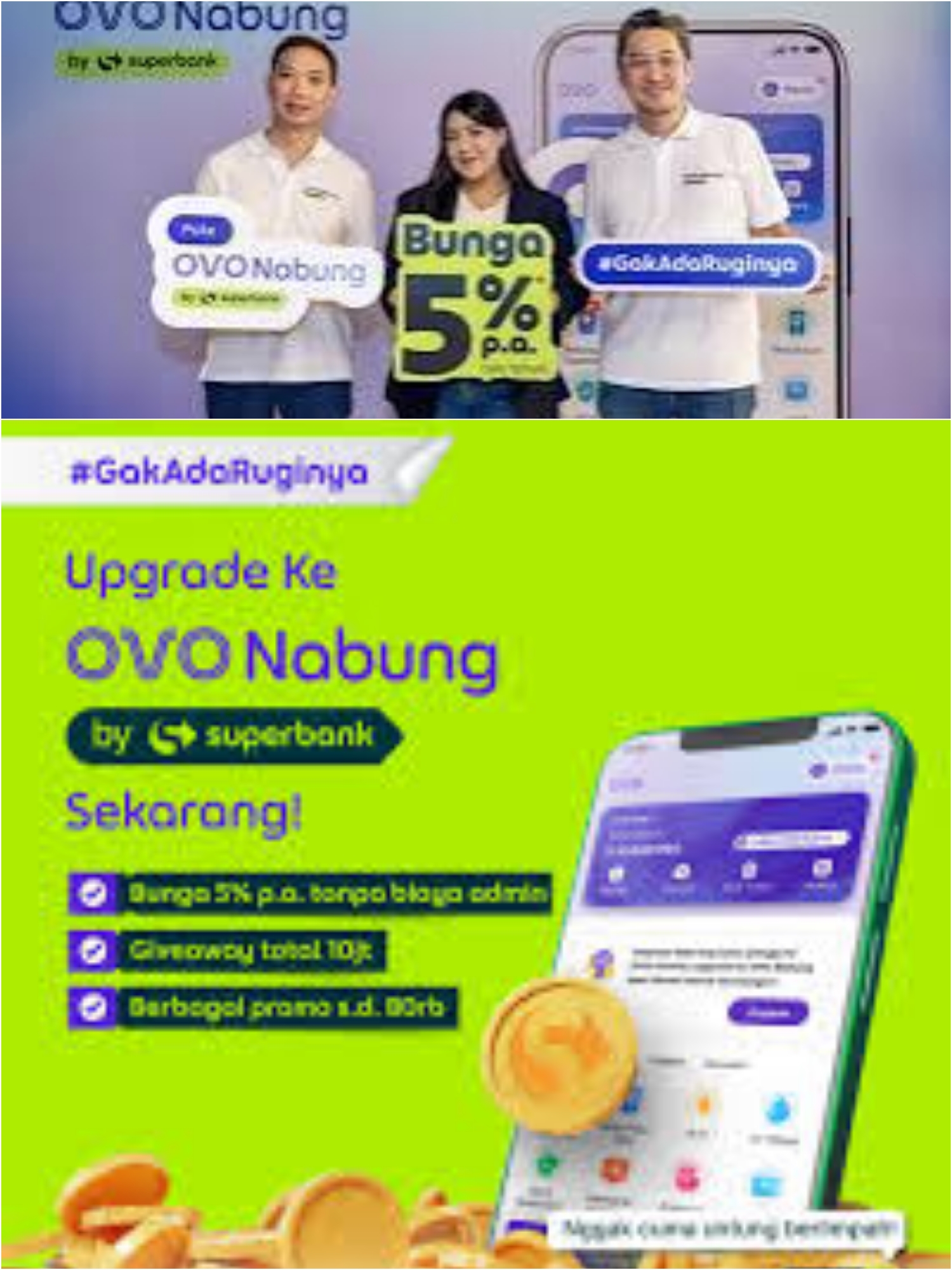 Kerja sama dengan Superbank - Produk OVO Nabung Menawarkan Suku Bunga 5% Setiap Tahun