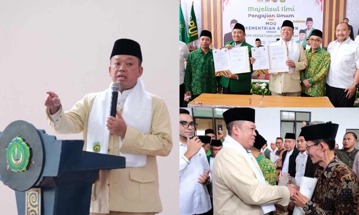 Menteri Nusron Teken MoU Dengan PUI Untuk Pemanfaatan Tanah Wakaf yang Lebih Produktif