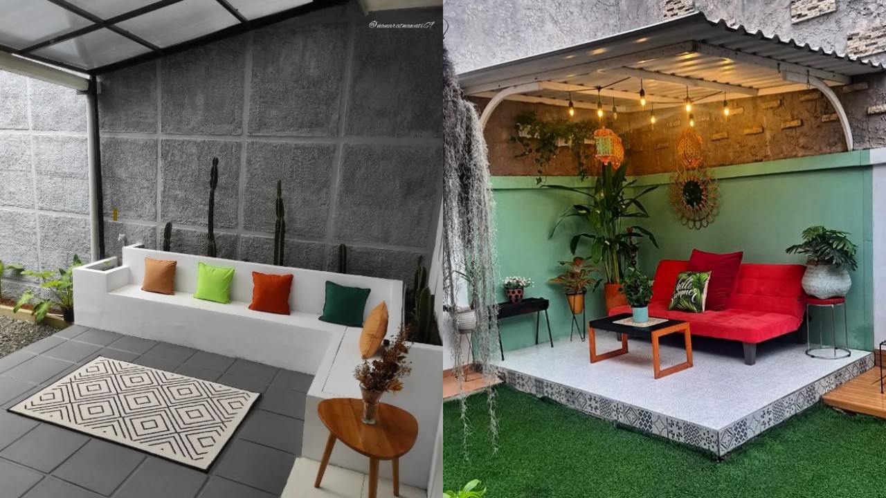 Desain Halaman Belakang Rumah dengan Kursi Panjang, Nongkrong Jadi Lebih Seru!