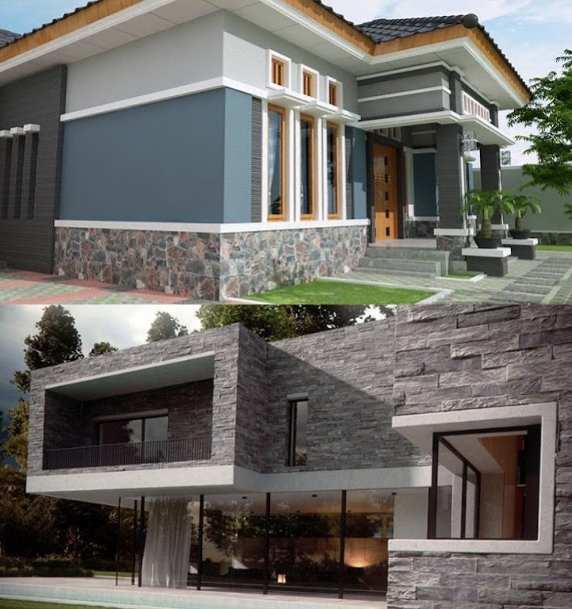 6 Pilihan Warna Batu Alam untuk Fasad Rumah Modern yang Terlihat Kekinian