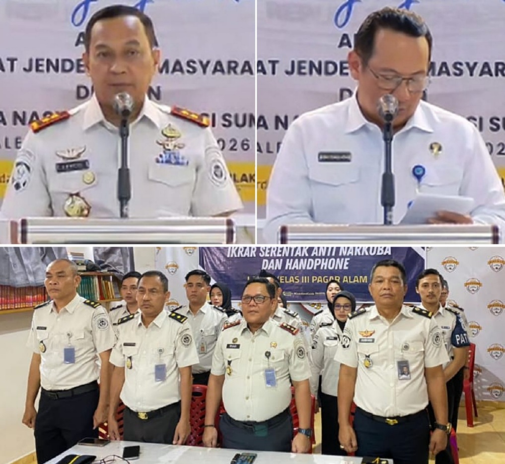 Lapas Pagar Alam Ikuti Zoom Serentak Anti Narkoba dan Hanphone 