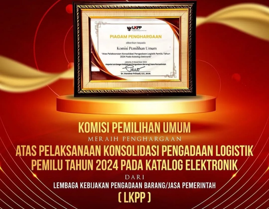 KPU Raih Penghargaan dari LKPP,  Transparansi Pengadaan Barang dan Jasa