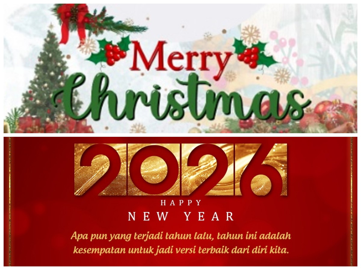 Rayakan Natal dan Sambut Tahun Baru 2026 dengan Ucapan Bermakna serta Twibbon Spesial