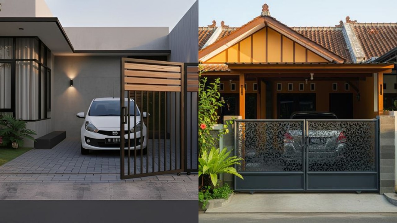 Model Pagar Besi Lipat Dua Daun untuk Carport Kecil yang Hemat Ruang!