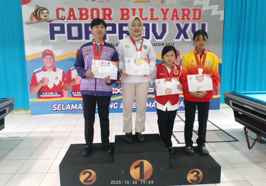 Cabor Biliar Tambah Medali Bagi Kontingen Pagar Alam Jasmine Raih Perunggu Porprov Sumsel 2025